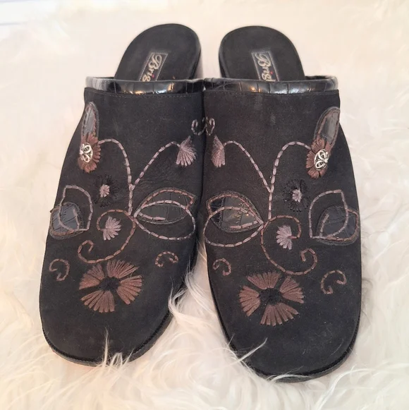 Brighton Fiona Floral Embroidered Clogs Sz 9M - Picture 3 of 6